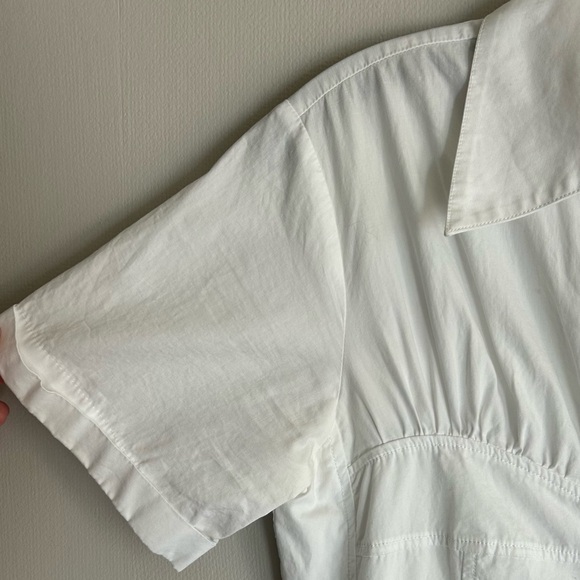 NICHOLAS Tenley Shirt Dress White Corset Cotton Poplin Midi Quiet Luxury Size 6 - Picture 4 of 15